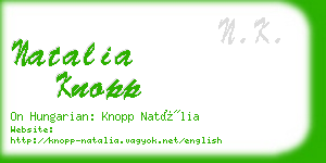 natalia knopp business card